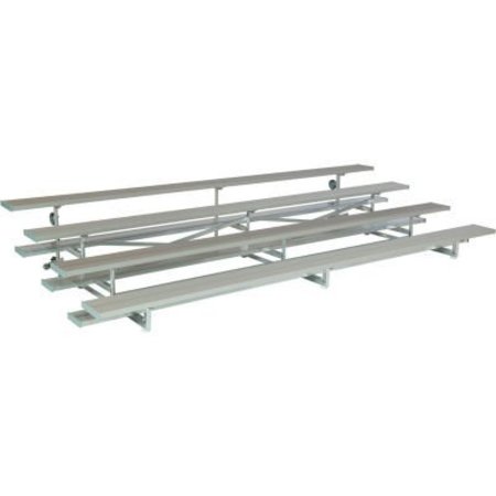 GT GRANDSTANDS BY ULTRAPLAY 4 Row Universal Low Rise Tip N Roll Aluminum Bleacher, 9' Long, Single Footboard TR-0409ALRSTD